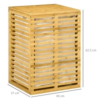 HOMCOM Cos de rufe din bambus, cu capac si sac de captuseala detasabil, cos de spalat, economiseste spatiu, natural(m-3)