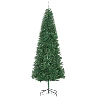 HOMCOM Árvore de Natal Artificial 210cm com 865 Ramos Ecológicos Decoração de Natal para Interiores Φ91x210cm Verde(m-1)