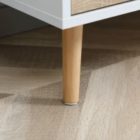 HOMCOM Suport TV modern pentru televizoare de pana la 46", Unitate TV cu dulapuri si sertar, consola media cu usa pentru sufragerie, stejar(m-9)