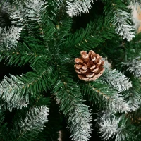 HOMCOM Árvore de Natal Artificial Ø105x210cm com 1440 Pontas de PVC e 75 Pinhas Base Dobrável e Suporte de Aço Decoração de Natal para Interiores Verde(m-9)