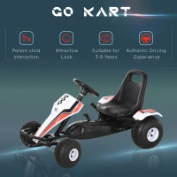 HOMCOM Gokart cu pedale pentru copii 3-6 ani scaun reglabil din metal plastic(m-8)