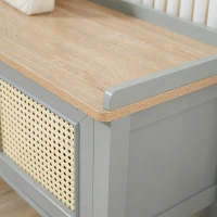 HOMCOM Sapateira para 6 Pares de Sapatos com 2 Portas de Vime e Prateleira Ajustável Sapateira Estilo Cannage 80x35x45cm Cinza(m-8)