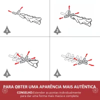 HOMCOM Árvore de Natal Artificial 180cm com 1000 Ramos de PVC Suporte Metálico Decoração de Natal para Interiores Ø102x180cm Verde(m-6)