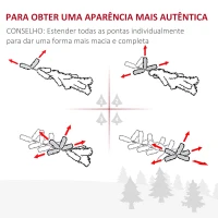 HOMCOM Árvore de Natal Artificial 210cm com 865 Ramos Ecológicos Decoração de Natal para Interiores Φ91x210cm Verde(m-7)