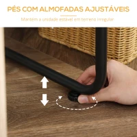 HOMCOM Suporte para Cabides com 4 Prateleiras de Armazenamento e Barra de Pendurar Estilo Industrial 101x39x160cm Marrom e Preto(m-7)