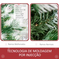 HOMCOM Árvore de Natal Artificial 150cm com 41 Frutinhas 554 Ramas PE Tridente PVC Base Dobrável e Suporte Metálico Decoração de Natal para Interiores Verde(m-8)