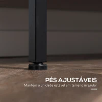 HOMCOM Estante Estilo Industrial de 4 Níveis Estante de Madeira com 7 Compartimentos 74x30x155cm Marrom Rústico(m-6)
