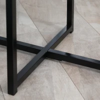 HOMCOM Noptiera rotunda cu picioare metalice, noptiera moderna pentru camera de zi, dormitor, alb(m-8)