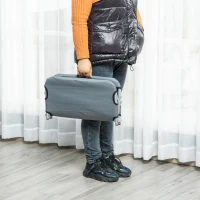 PawHut Patut pentru Caini Pliabil din Otel si Material Oxford pentru Interior si Exterior 59x46x15cm Gri(m-4)