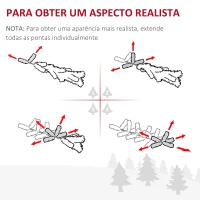 HOMCOM Árvore de Natal Artificial 150cm Ignífugo com 294 Pontas de Ramo PVC e Suporte de Metal Decoração de Natal para Interiores Ø46x150cm(m-5)