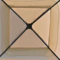 Outsunny Gazebo da Giardino 3x3m in Metallo con Zanzariera e Tetto a 2 Livelli in Poliestere Cachi(m-9)