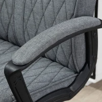 Vinsetto Scaun de birou pentru casa cu spatar inalt, pivotant la 360 de grade, inaltime si inclinare reglabila, gri inchis(m-9)