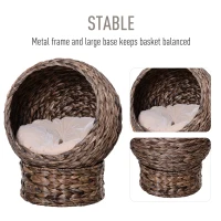 Pawhut Cusca pentru Pisici Ridicata cu Perna, Material Natural 42x33x52cm(m-5)