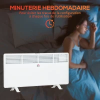 HOMCOM Radiateur électrique convecteur mural 1800 W avec thermostat - panneau LED - 87 x 23,5 x 45,5 cm - blanc(m-4)