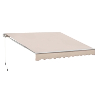 Outsunny Tenda Da Sole Avvolgibile A Manovella 3x2.5m Rosso Scuro | Italy - 5