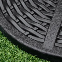 Outsunny Base per Ombrellone Rotonda Effetto Rattan Ø45x33 cm, Peso 9.5kg per Giardino e Terrazzo, Nero(m-9)
