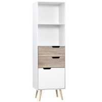 Bibliothèque Colonne HOMCOM 130cm - Rangement Salon Style Scandinave
