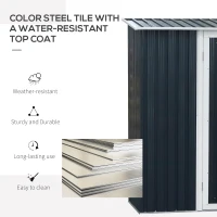 Outsunny Cabana Unelte din Otel Impermeabil 143cm x 89cm x 186cm Gri(m-4)