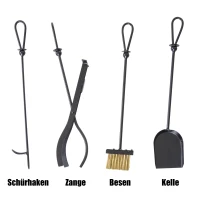 HOMCOM® STOJAK NA DREWNO KOMINKOWE REGAŁ Z NARZĘDZIAMI Czarny(m-5)