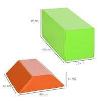 HOMCOM 5 Blocs de Construction en Mousse XXL - Jeux éducatif - Module motricité - parcours motricité enfant- certifiés Normes EN71-1-2-3 - Mousse EPE revêtement PU Multicolore(m-3)