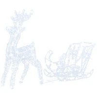 Outsunny Renne et traineau lumineux décoration de Noël 120 LED -  90 x 30 x 60 cm(m-11)
