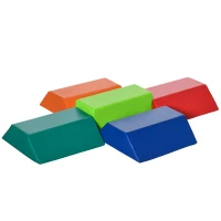 HOMCOM 5 Blocs de Construction en Mousse XXL - Jeux éducatif - Module motricité - parcours motricité enfant- certifiés Normes EN71-1-2-3 - Mousse EPE revêtement PU Multicolore(m-1)