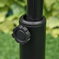 Outsunny Base per Ombrellone Rotonda Effetto Rattan Ø45x33 cm, Peso 9.5kg per Giardino e Terrazzo, Nero(m-8)