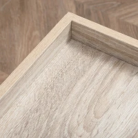 HOMCOM Table Basse rectangulaire 2 Niveaux avec étagère en métal perforée et Plateau en Bois -Industriel - 100 x 50 x 46,5 cm(m-8)