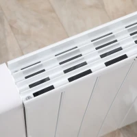 HOMCOM Aquecedor Elétrico 1500W Aquecedor Convector com Ecrã LCD 4 Modos Termostato Temporizador e 4 Rodas 67x31x68cm Branco(m-8)