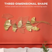 Homcom Decoratiune Perete 3D – Frunze Gingko Moderne(m-4)
