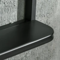 HOMCOM Oglinda de perete patrata moderna cu raft de depozitare, oglinzi 70 x 50 cm pentru sufragerie, dormitor, negru(m-9)