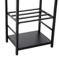 HOMCOM® STOJAK NA DREWNO KOMINKOWE REGAŁ Z NARZĘDZIAMI Czarny(m-6)