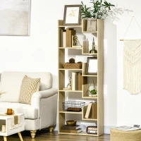 HOMCOM Bibliothèque étagère à 6 niveaux meuble de rangement cloison séparateur design moderne 11 étagères ouvertes hauteur 162,6 cm - MDF(m-9)