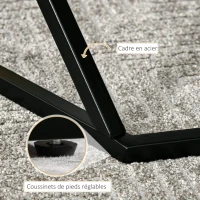 HOMCOM Table basse hexagonale avec plateau MDF aspect marbre et piètement graphique en métal noir - dim. 81L x 70l x 51,2H cm(m-6)