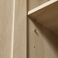 HOMCOM Buffet haut meuble de rangement design bohème double portes avec 3 étagères en cannage - 73 x 41 x 102 cm(m-9)