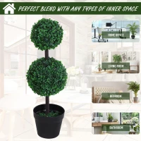 Outsunny Planta Artificiala Cimisir Doua Sfere de Extern si Intern cu Vas Ф23 x 67cm(m-4)