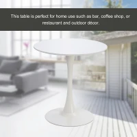 HOMCOM Masa de Cocktail Rotunda Minimal cu Baza din Metal Alb D70 x 73 cm(m-6)