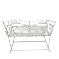Outsunny Panchina a Dondolo da Esterno, Dondolo 2 Posti Biposto da Giardino stile Shabby in Metallo 103 x 74.5 x 88cm, Bianco(m-9)