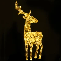 Outsunny Renne lumineux décoration de Noël 80 LED avec 4 piquets de fixation - 50 x 40 x 90 cm(m-1)