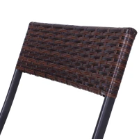 Outsunny Set da Giardino Pieghevole da 3 Pezzi in Rattan PE e Metallo, Set 2 Sedie e Tavolino da Caffè, Protezione dai Raggi UV, Set di Mobili da Balcone, per Patio e Cortile, Marrone(m-8)