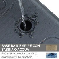 HOMCOM Canestro Basket per Bambini Portatile con Tabellone Bianco, Piantana, 2 Ruote e Altezza Regolabile 216-261.5cm(m-6)