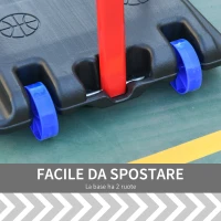 HOMCOM Canestro Basket per Bambini Portatile con Tabellone Bianco, Piantana, 2 Ruote e Altezza Regolabile 216-261.5cm(m-7)