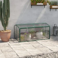 Outsunny Serra da Giardino in PC e Alluminio con Tetto Regolabile, 130x70x61 cm, Verde e Trasparente(m-10)