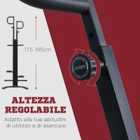 HOMCOM Vertical Climber con Monitor LCD e Altezza Regolabile, Arrampicatore in Acciaio e ABS, 100x60x175-195 cm, Nero(m-4)
