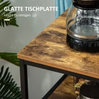 HOMCOM Wózek kuchenny 1 Styl przemysłowy 1 Regał 1 Szafa 4 Rolki 90 cm x 40 cm x 90 cm Czarny + Brąz(m-7)