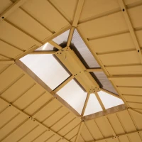 Outsunny partytent met zijwanden, partytent met PC dak, partytent, partytent, aluminium, 3,65 x 2,99 x 2,84 m zijwanden PC daktent partytent aluminium(m-8)