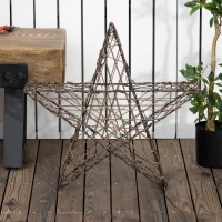 Outsunny Weihnachtsbeleuchtung, Set aus 2 Weihnachssternen, 160 LEDs, wetterfest, Metall, 80 x 30 x 80cm(m-7)