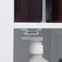 kleankin kleakin Badezimmerschrank 1 Fach 1 Schrank Schranktür in Rattan-Optik 35 cm x 32 cm x 80 cm MDF-Holz Weiß(m-9)