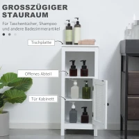 kleankin kleakin Badezimmerschrank 1 Fach 1 Schrank Schranktür in Rattan-Optik 35 cm x 32 cm x 80 cm MDF-Holz Weiß(m-4)