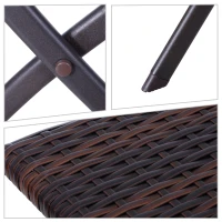 Outsunny Set da Giardino Pieghevole da 3 Pezzi in Rattan PE e Metallo, Set 2 Sedie e Tavolino da Caffè, Protezione dai Raggi UV, Set di Mobili da Balcone, per Patio e Cortile, Marrone(m-7)
